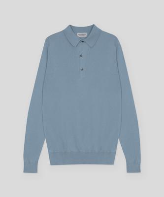 Jonseumedeulli Bradwell Sea Island Cotton Long Sleeves Polo Shirt Heritage Two 8 Colors (B Type)