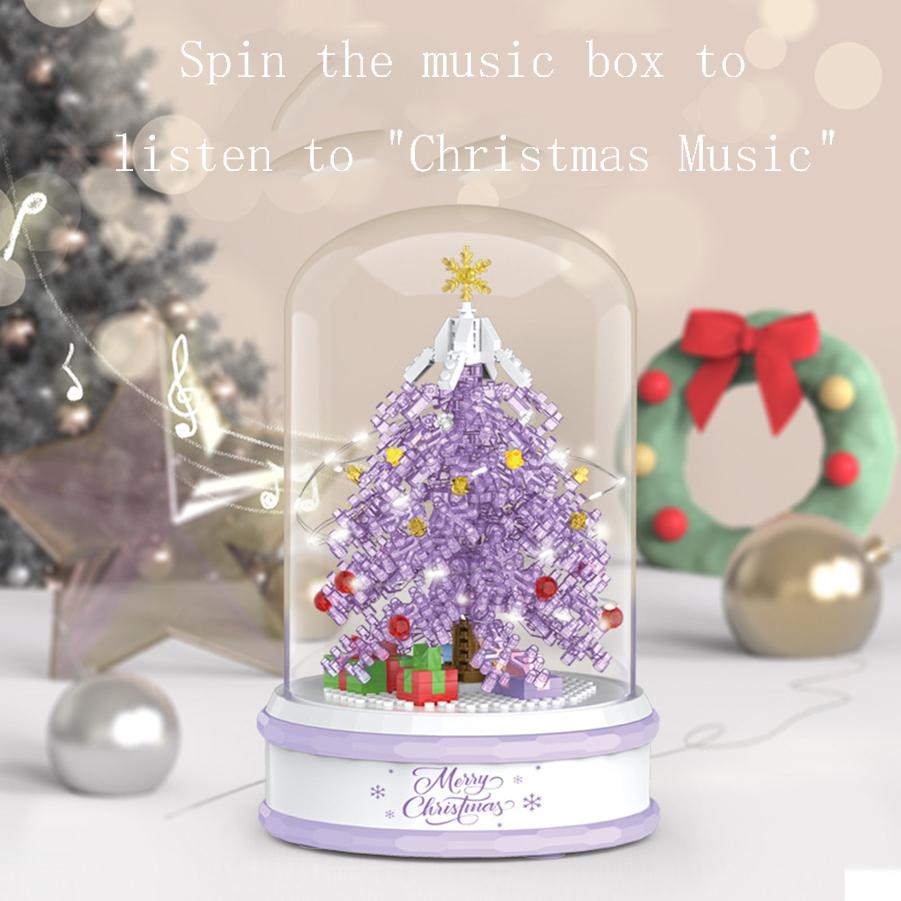 Children'S Puzzle Puzzle Toys Crystal Christmas Tree Music Boxes Assembly Building Blocks, Toys Christmas Gifts