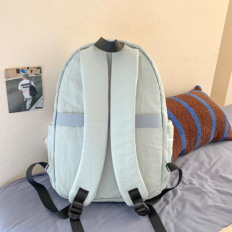 School bag Japanese simple solid color backpack light commuting large capacity student school bag casual versatile outdoor travel backpack