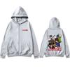 Felpa con cappuccio e zip grafica Rock Band Gorillaz Uomo Donna Hip Hop Gotica Oversize Giacca con zip Felpa con zip casual vintage da uomo