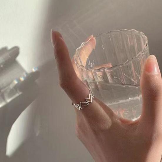 Finger Ring Hollow Out Plating Heart Jewelry Opening Adjustable Ring Valentines Day Gift