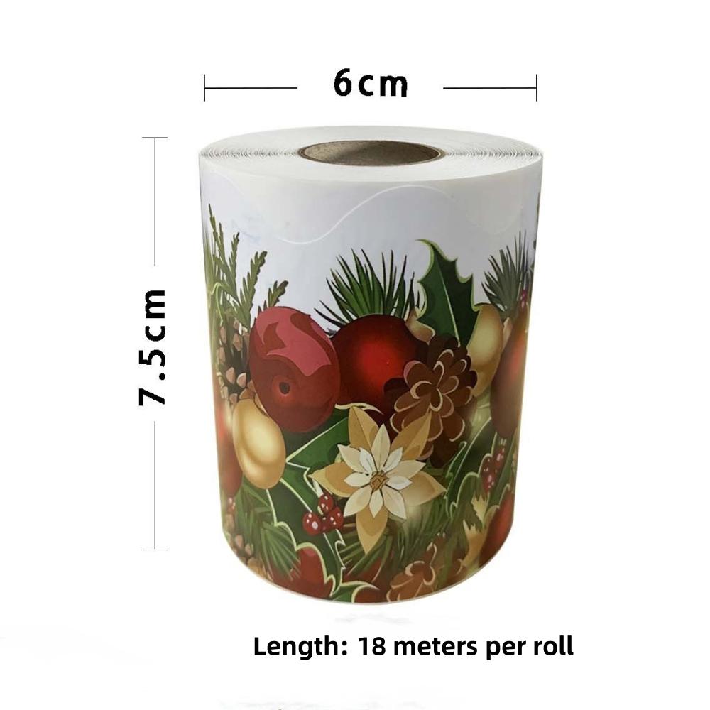 

18Meter Christmas Holiday Decoration Border Sticker Blackboard Border Self-adhesive Decorative Strip DIY Gift Decoration Sticker 7.5cmx18m