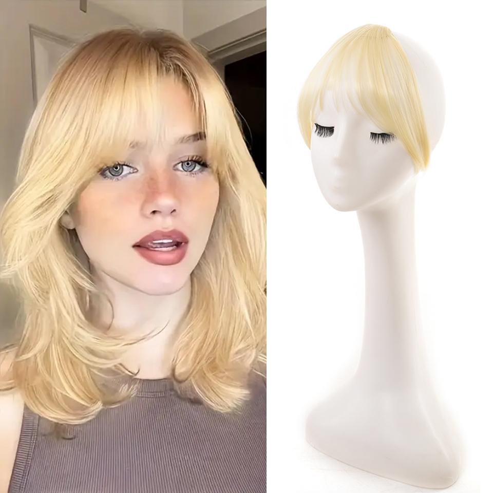 

1 шт. женских натуральных накладных прядей на заколках длиной 8 дюймов из высокотемпературного волокна, пушистых для повседневной носки 20CM