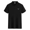 Gant 2025 Sommer Ny Brodert Business Casual Ensfarget Poloskjorte Par Poloskjorte