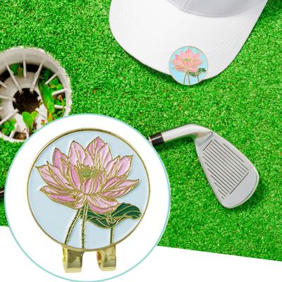 Golfbold Markør Hatteclips Emalje Lotusblomst Design Magnetisk Hatteclips Boldmarkør Golf Tilbehør til Kvinder Mænd Golfer Gave