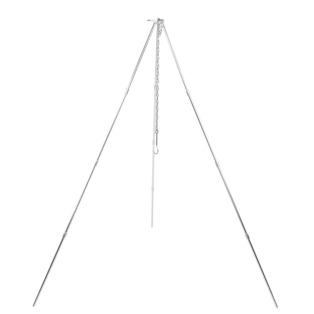 4 Section Campfire Tripod Portable Aluminum Alloy Hanging Pot Tripod for Outdoor