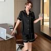 Light luxury ice silk pajamas women's summer thin short-sleeved shorts set Internet celebrity ice and snow silk large size women's loungewear