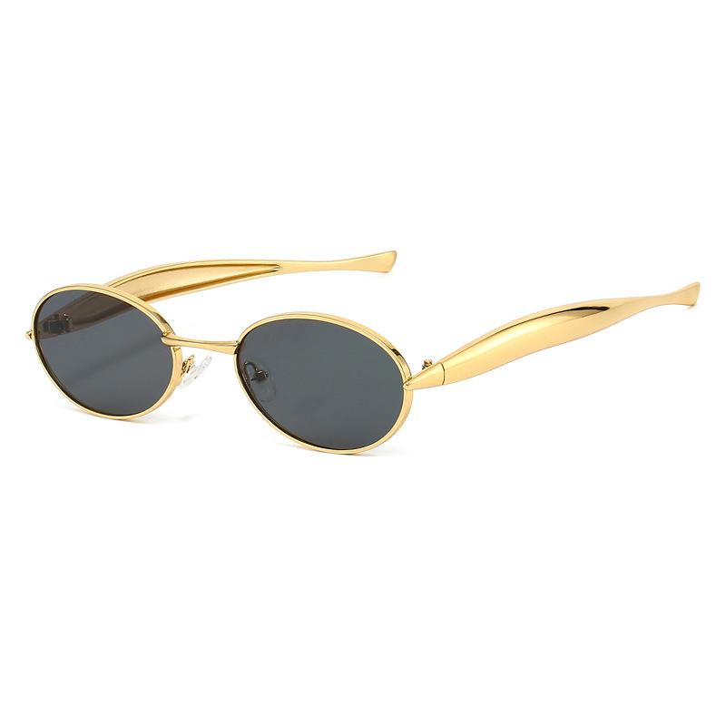 

Oval shaped sunglasses for women luxurious metal frame sunglasses for men classic designer punk style casual sunglasses UV400