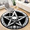 1pc Gothic Skulls Carpet for Office Non-Slip, Round Carpet, Soft & Comfortable, Carpet for Office, Lightweight Round Floor Mat