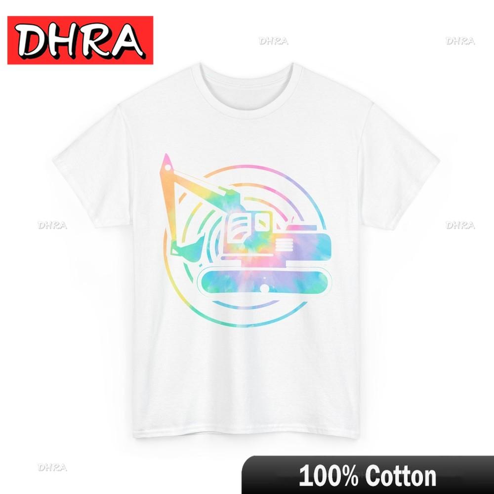 Excavator Shirt Digger Construction Excavator Lovers Tie Dye Tshirt Trendy Retro Tshirt Trippy Graphic Daily Retro Trendy Chic S