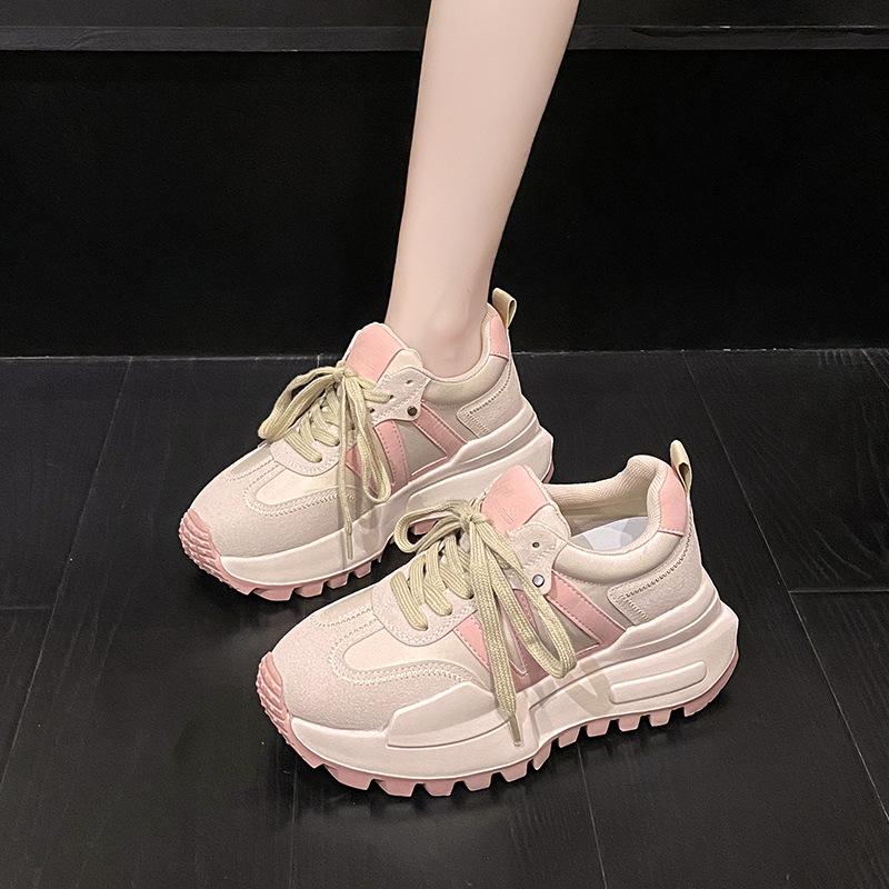 Thick-soled Forrest Gump shoes new inner height increase super fire muffin casual sports dad shoes