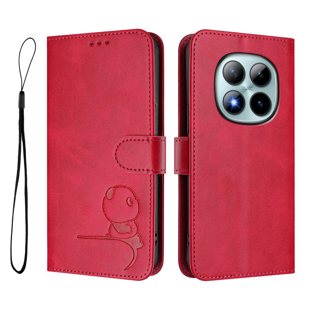 For Xiaomi Redmi Note 15 Pro+ 5G Case Panda Imprint RFID Blocking Wallet Leather Phone Cover with Wrist Strap