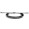 Morse-Code Lederarmband mit Edelstahl-Anhängern für Paare und als Geschenk
