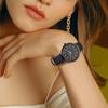 BUREI Women's Watch Analog Quartz Waterproof Fashion Leather Strap Casual Lightweight Stylish Gift (black)