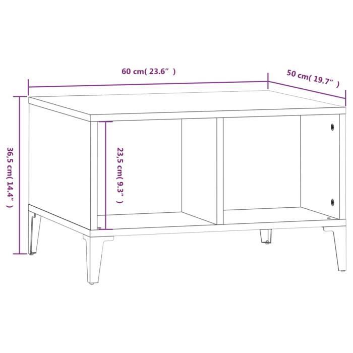 821038 vidaXL Table basse Blanc brillant 60x50x36,5 cm Bois d'ingénierie