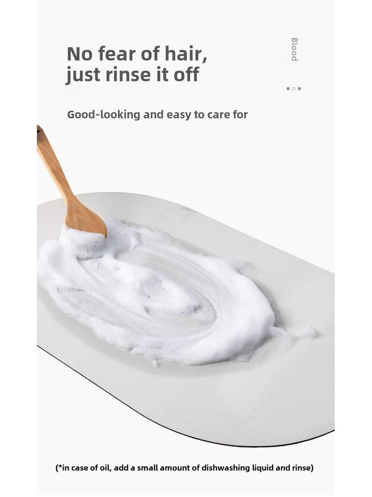 Lyxig Snabbtorkande Badrumsmatta av Kiselgur – Absorberande, Halkfri Fotplatta för Toalettdörröppningar och Entréer