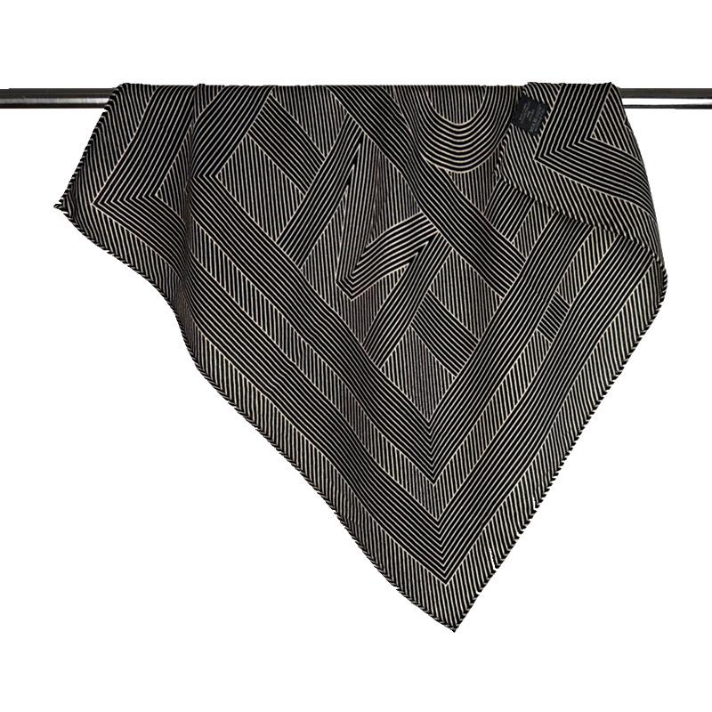 Silk Wool 65 Square Scarf: Simple Stripe Double-Sided Mulberry Silk Wool Shawl for Autumn and Winter