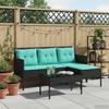 Garden Sofa Set with Cushions 2 pcs Poly Rattan