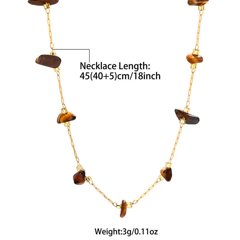 Maillard French Retro Titanium Steel Tiger Eye Pendant Necklace for Women