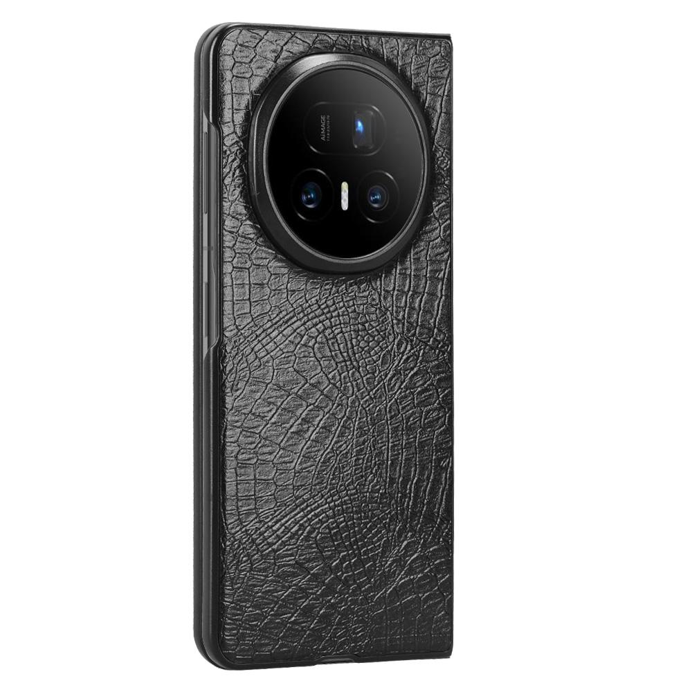 For Honor Magic V5 5G Case Crocodile Texture Leather Coated Hard PC Phone Cover