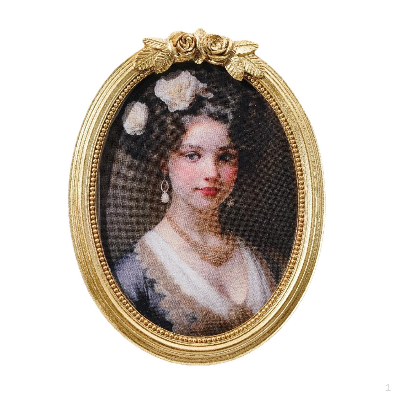 

Antique European Vintage Resin Photo Frame, Lightweight, Portable, Decorative for Desk, Living Room, 6inch