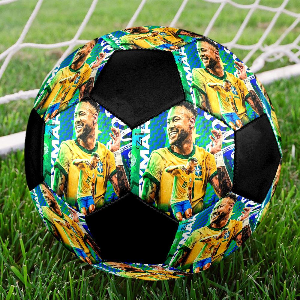 Neymar Soccer Ball Size 5 Colorful Machine Stitched PVC Competition Ready Durable High-Bounce