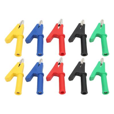 Crocodile Clip Insulated Test Clamp 4mm Jack 10mm Opening Red Black Yellow Blue Green 60049