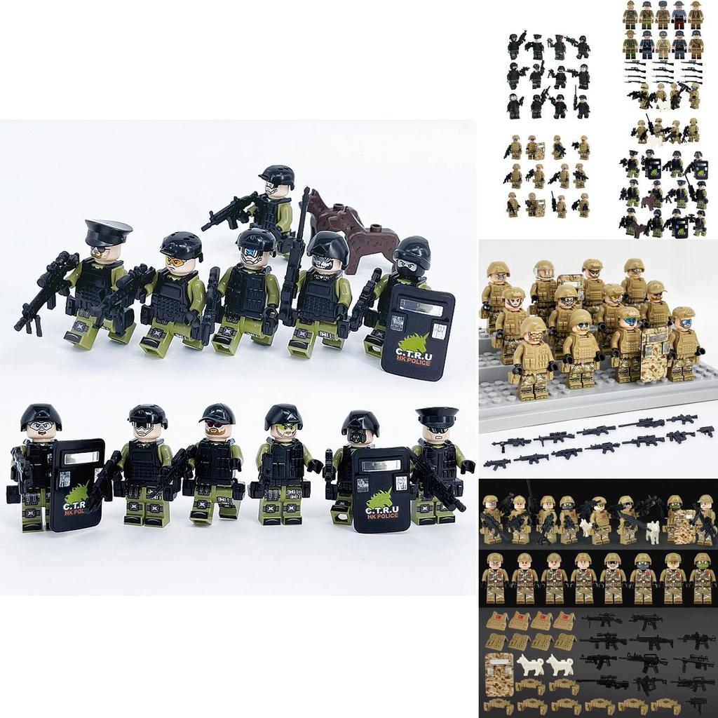 Special Forces Mini Action Figures Complete Set Of 12 With Movable Joints And Weapons