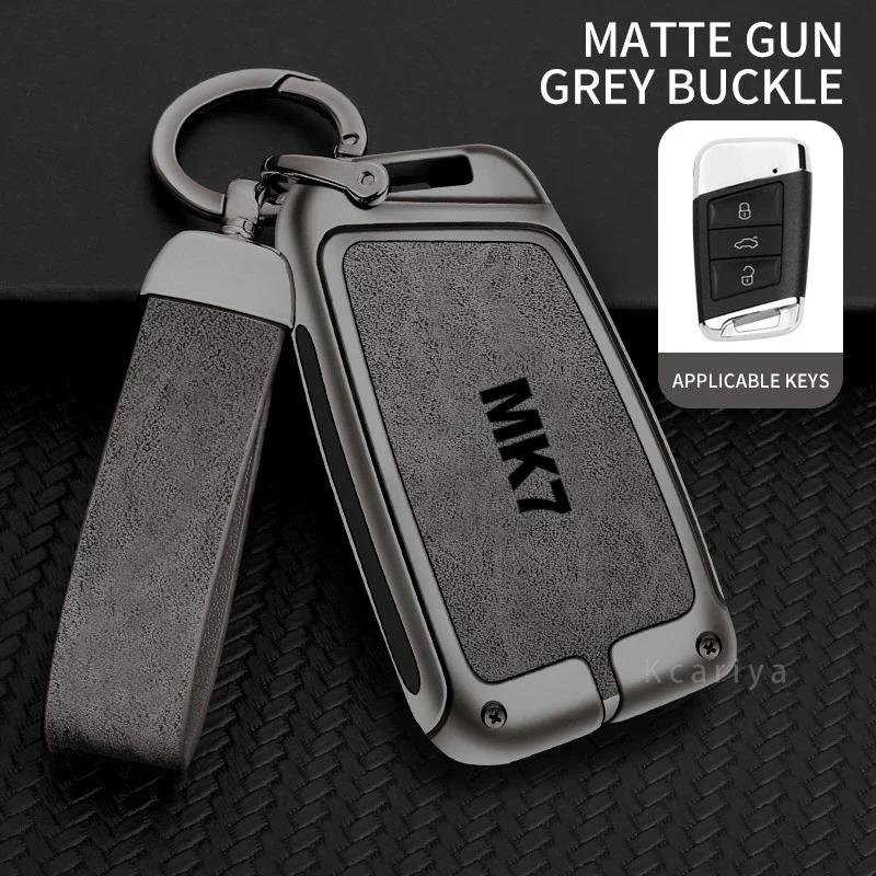 Auto TPU Zinc Alloy Key Case Bag For VW Volkswagen GOLF 7 MK7 Car Key Chain Car Metal Key Shell Interior Decoration Accessories