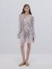 Sinseuden Lavender Floral Patchwork Mini Dress