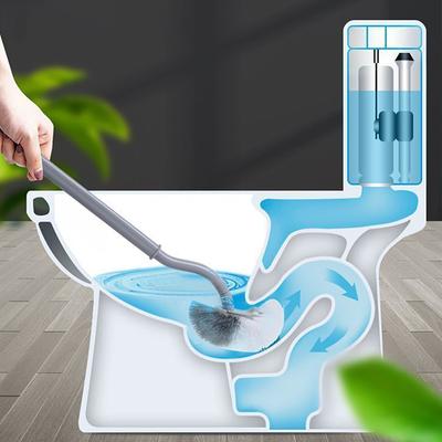 S-Shaped Toilet Brush Wall-Mounted Cleaning Brushes Long Handle Toilet Cleaning Brush Soft Bristles Toilet Brush Bathroom Tool