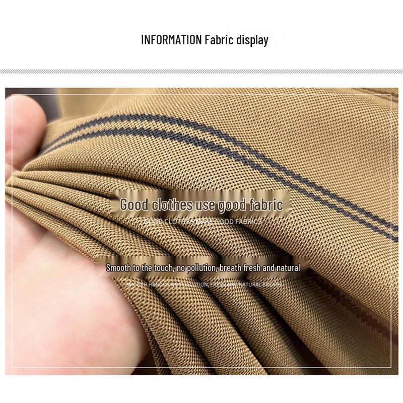 ROMON Men's Long Sleeve Double Stripe Lapel POLO Shirt