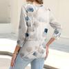 Cardigan décontracté pour femme à imprimé floral et manches trois-quarts boutonnées