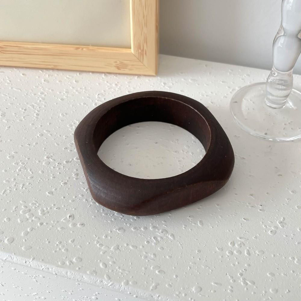 Wide Round Bracelets Geometric Wooden Bangles Vintage Wood Bangles  Gifts