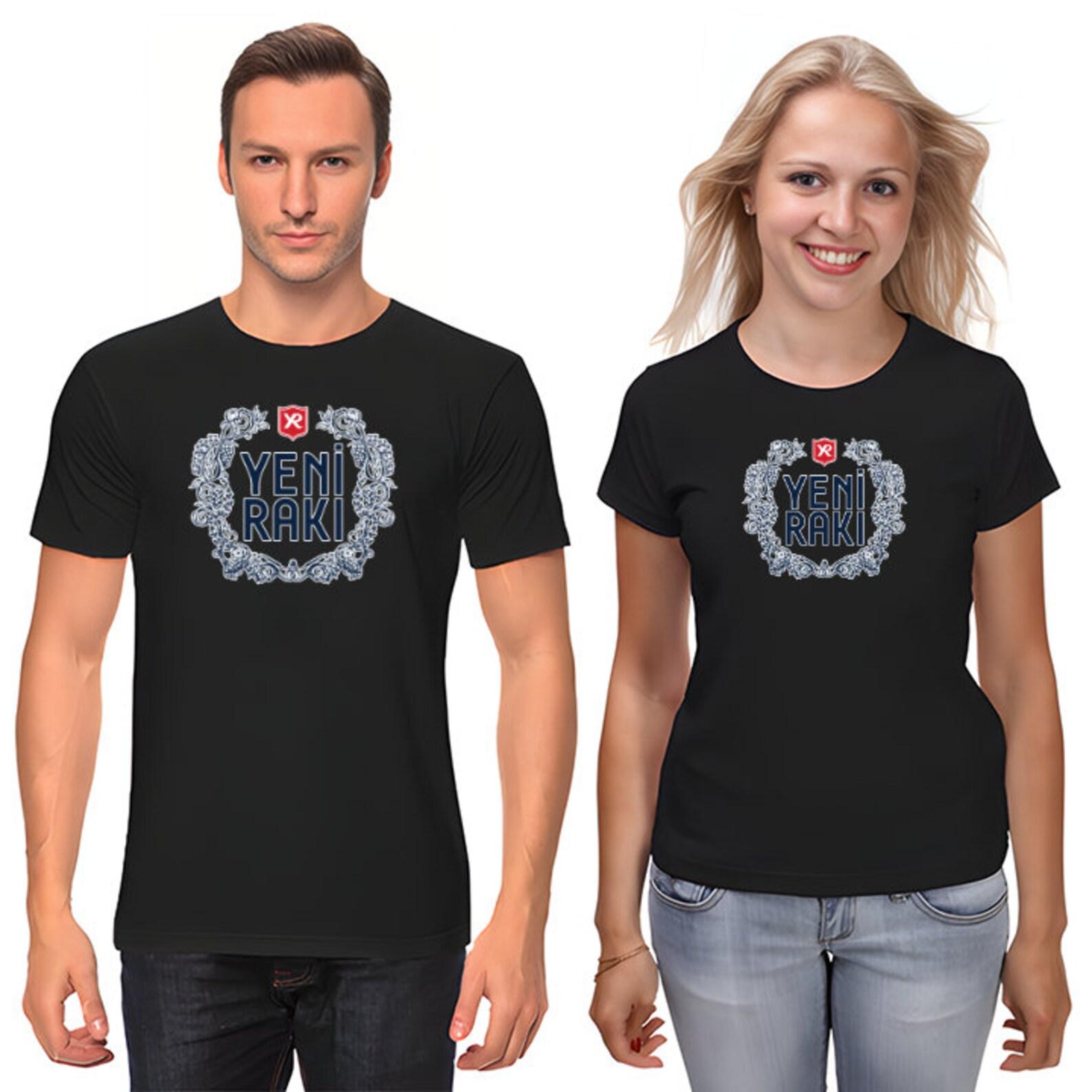 Yeni Raki Famous Raki Figure, Short Sleeve White-Black Men s / Women s T-Shirt E051 3XL