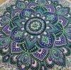 Small Mandala Roundie Cotton Art (130cm) – Teal & Blue