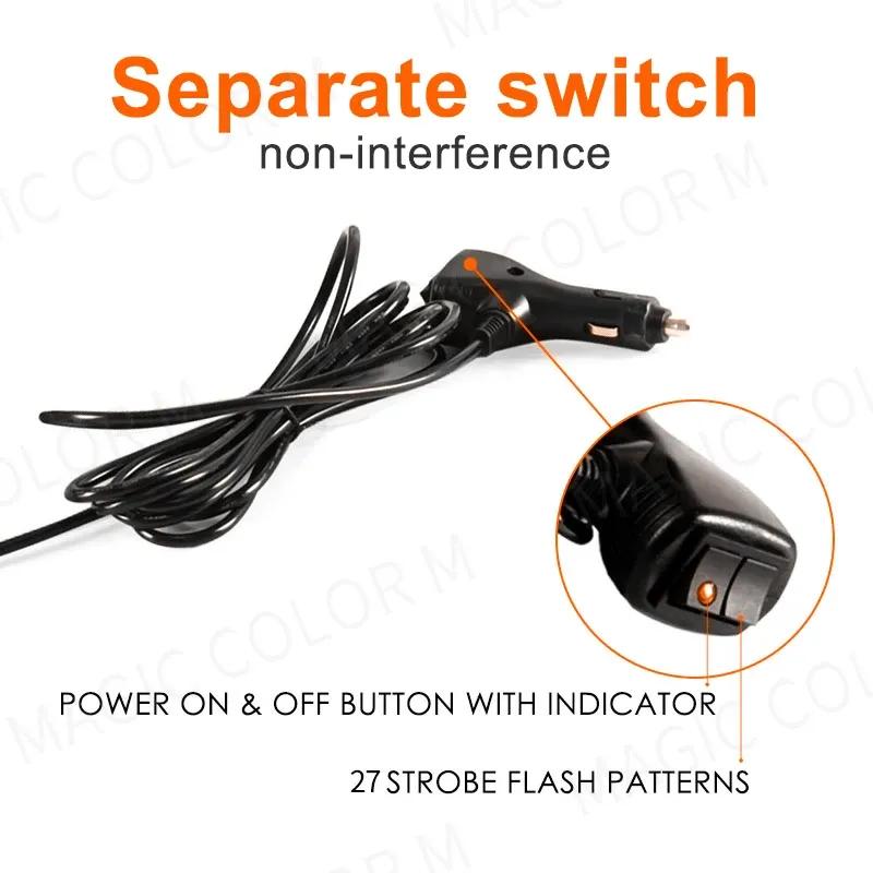 2-in-1 40*2 Bicolor Led Strobe Lights For Auto Emergency Warning Lamp Traffic Advisor Fireman Windshield Bar Flashlight 12V 24V