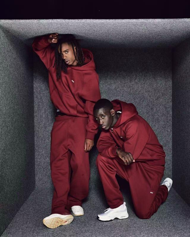 6PM Vyšívaná mikina s kapucí a tepláky Hip Hop Pánská sportovní souprava