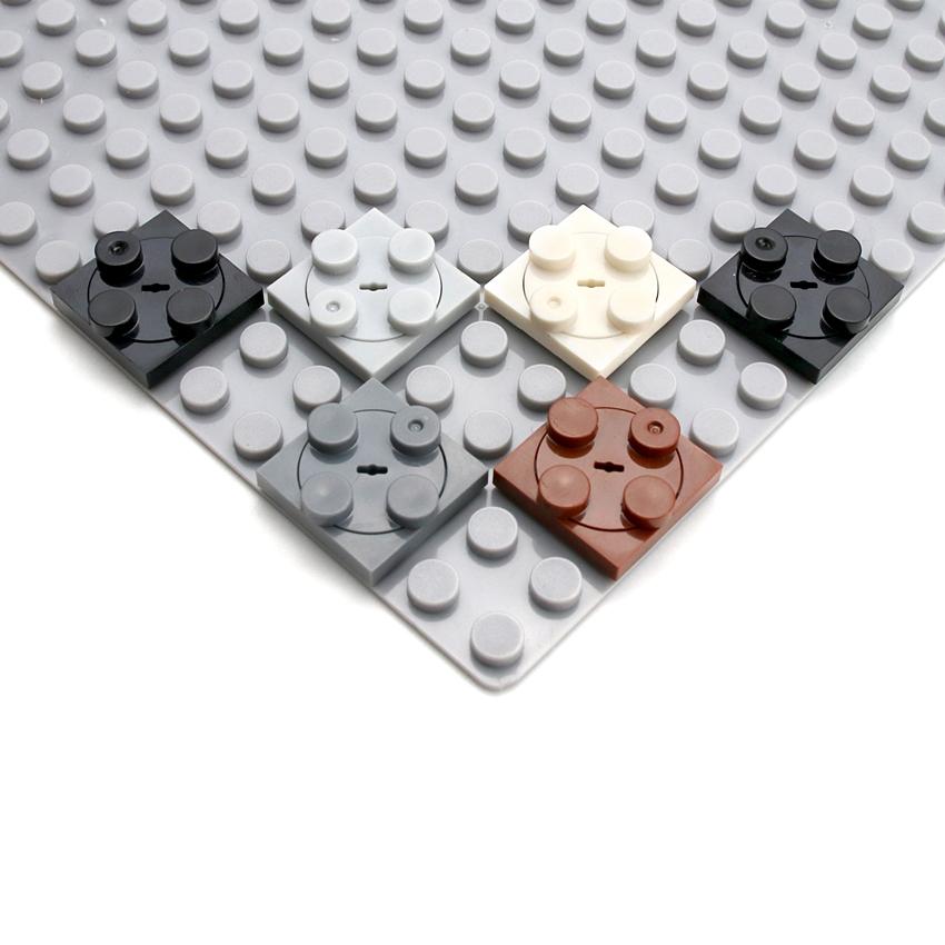 MOC Brick Assembles Particles Turntable 2x2 Plate Top+Base Compatible with 3679+3680 Building Blocks Tech Parts DIY Toys For Kid