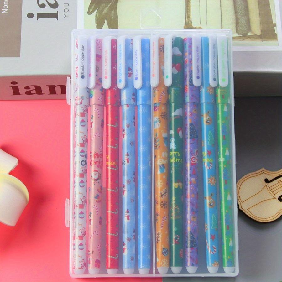 

10 шт. Рождественские яркие разноцветные граффити-ручки быстросохнущие с тонким наконечником 0,35 мм 10 ярких цветов чернила для письма и рисования, эскизов на бумаге, обратно в школу 10 PCS