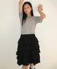 Ronron Cancan Tiered Midi Skirt Black