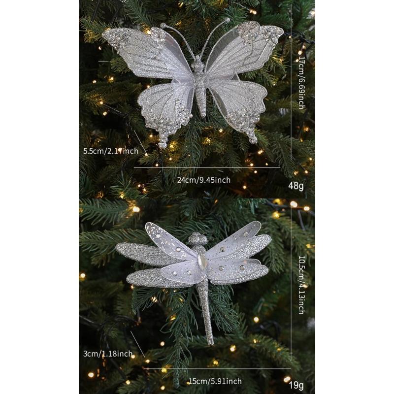 

Portable Plastic Christmas Butterfly Dragonflies Ornament Bright Color Efficient Indoor Outdoors Hanging Decorations J0MC China Mainland