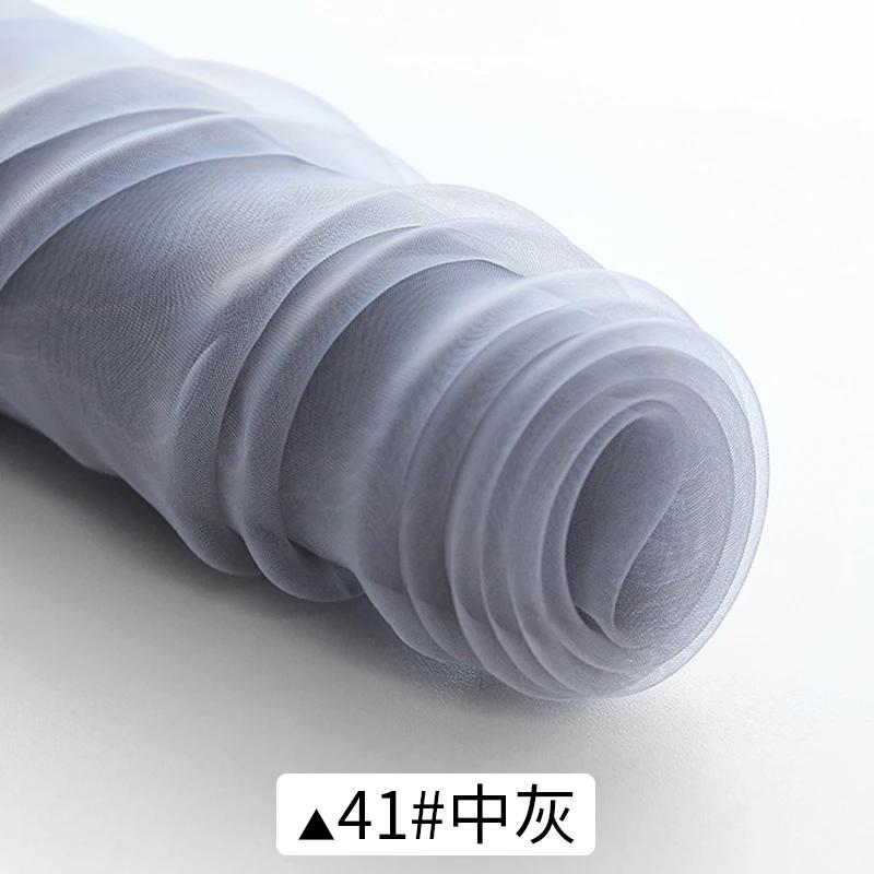1m/2m/5m Soft Organza Mesh Fabric Making Wedding Dresses Curtain Scene Decoration Handmake DIY Sewing Fabrics TJ0031