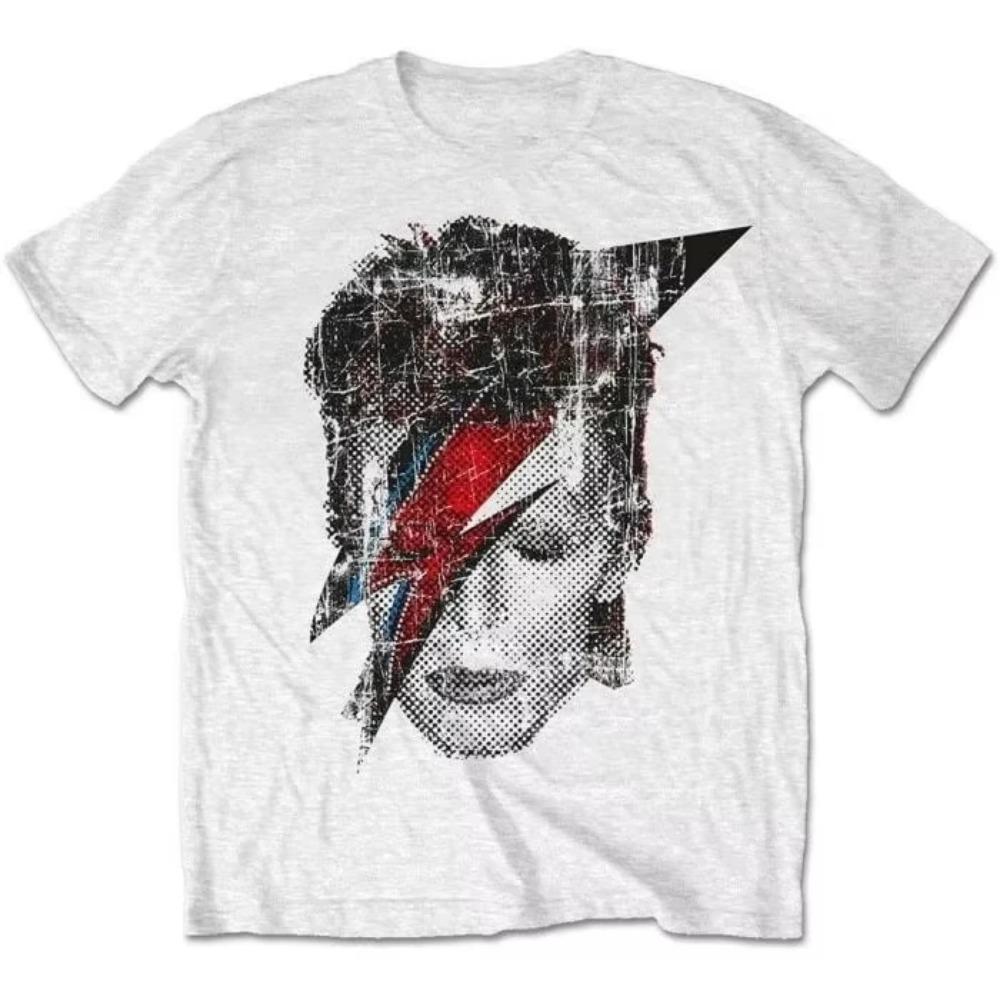 Rock Tee David Bowie Aladdin Sane Lightning T-Shirt Who Love Glam Rock Art Iconic Lightning Face Des Fans Gift