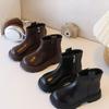 Classic Children's Winter Cotton Boots Retro  Girls School Ankle Boots Thick Bottom Simple Kids Plush Boots Zipper