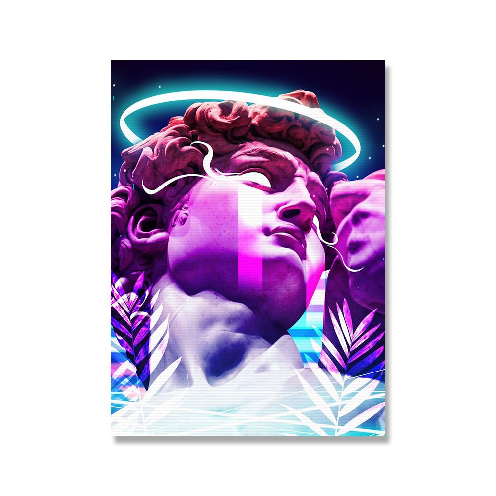 

Черно-белая мраморная скульптура, художественные принты, плачущий Давид, холст, классическая живопись, настенные постеры, картина для украшения дома 21x30cm No Framed