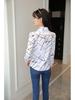 Korean Style Women's Slim Fit V-Neck White Shirt - Autumn 2024 Fashion Long Sleeve Casual Top