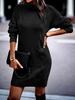 2023 Autumn/Winter High Neck Long Sleeve Bodycon Sweater Dress for Women