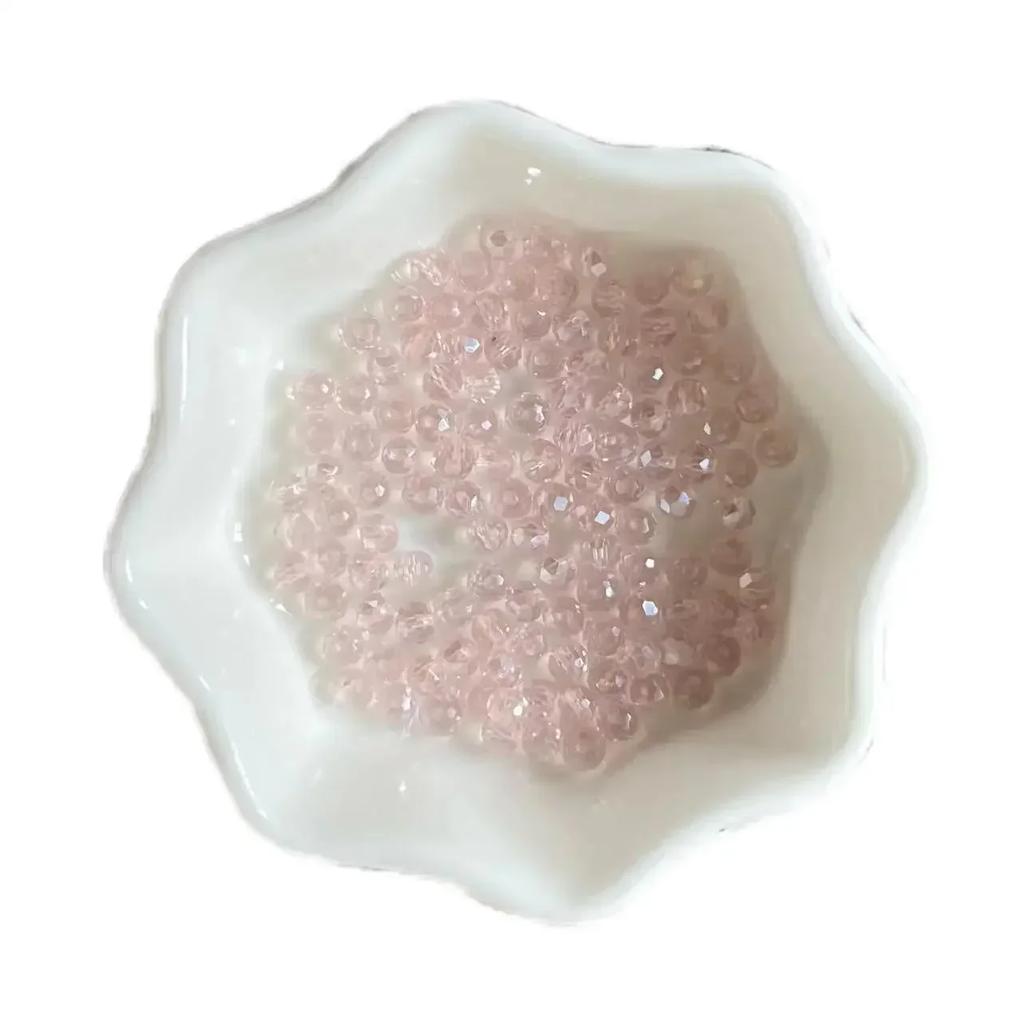 100pcs Czech Rondelle Crystal Beads AB Color Faceted Glass Beads Loose Spacer Beads for Jewelry Making DIY Necklace Accessories