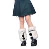 Faux Furs Leg Warmer,Warm Fuzzy Leg Warmer Boot Cuff Cover for Party Costumes Womens Fall Winter Leggings Socks  White Hair Ball 40CM
